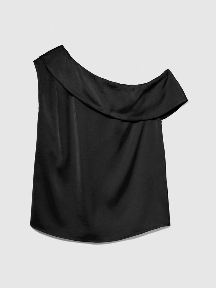 Single-shoulder top - women's tops - Black | Sisley image number 6